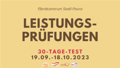 Mehr zu: 30-Tage-Test für Hengste und Stuten arabischer Rassen und Spezialrasse, Haflingerhengste und Warmblutstuten im Rahmen der Leistungsprüfungen 2023